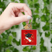 Blue Mortar en Diploma Afstuderen Sleutelhanger (Hand)