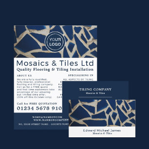 Blue Mosaic, Floorer, Tile Installer Adverteren Flyer