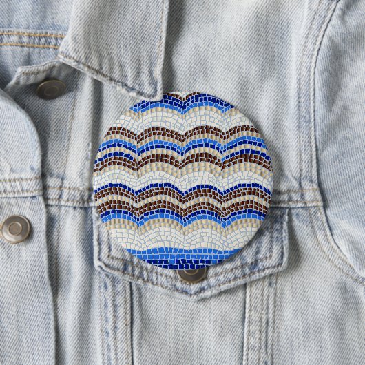 Blue Mosaic Huge Round Button (In situ)