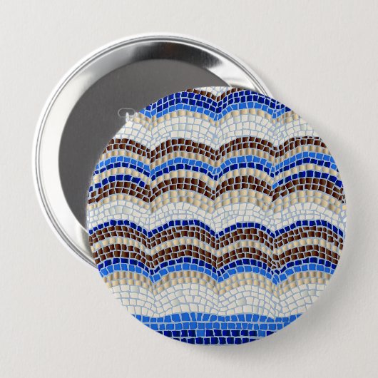 Blue Mosaic Huge Round Button (Voorkant /achterkant)