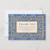 Blue Mosaic Islamic Wedding Bedankkaart (Voorkant)