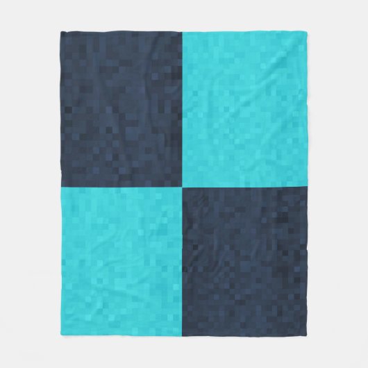 Blue Mosaic Retangular Pattern Fleece Deken (Voorkant)
