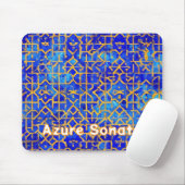 Blue Mosaic Tegel Pattern Mousepad Muismat (Met muis)