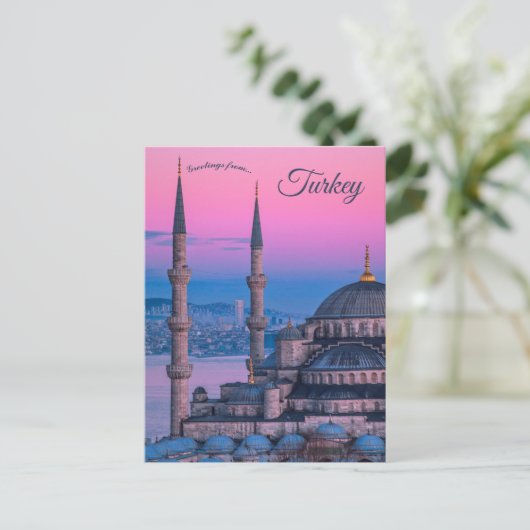 Blue Mosque Sultanahmet Turkey Briefkaart (Staand voorkant)