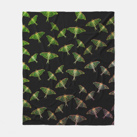 Blue Moths Butterfly Art Fleece Deken (Voorkant)