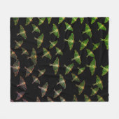 Blue Moths Butterfly Art Fleece Deken (Voorkant (Horizontaal))