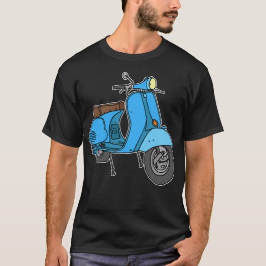 Blue Motor Scooter T-shirt (Voorkant)
