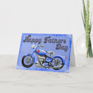Blue Motorcycle Fathers Day Kaart