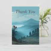Blue Mountain Landscape Thank You Card Kaart (Staand voorkant)