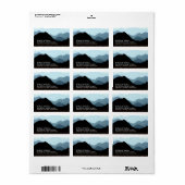 Blue Mountain Range, Rustic Wedding Etiket (Full Sheet)