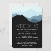 Blue Mountain Range, Rustic Wedding Kaart (Voorkant)