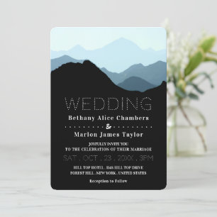 Blue Mountain Range, Rustic Wedding Kaart