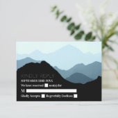 Blue Mountain Range, Rustic Wedding RSVP Kaartje (Staand voorkant)