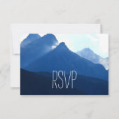 Blue Mountain Range Silhouette Wedette Cartes RSVP (Dos)
