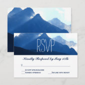 Blue Mountain Range Silhouette Wedette Cartes RSVP (Devant / Derrière)