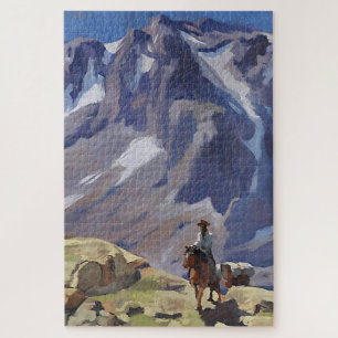 "Blue Mountain Rider" van Edgar Payne Legpuzzel