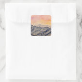 Blue Mountain Sunrise Vierkante Sticker (Tas)