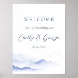 Blue Mountains en Birds bruiloft welkom poster