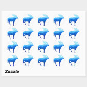 Blue Mountains Moose Silhouet Ronde Sticker (Vel)