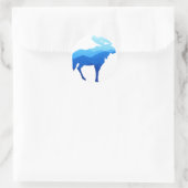 Blue Mountains Moose Silhouet Ronde Sticker (Tas)