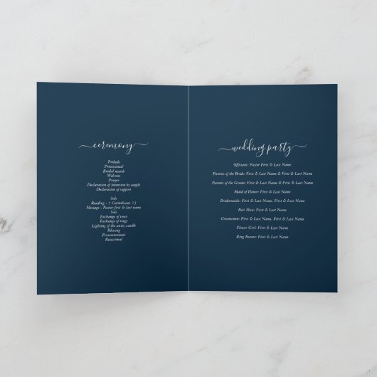 Blue Mountains Pine Wedding Order of Service Programma (Binnen)