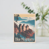 Blue Mountains Vintage van Australië Briefkaart (Staand voorkant)