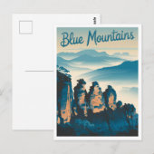 Blue Mountains Vintage van Australië Briefkaart (Voorkant / Achterkant)