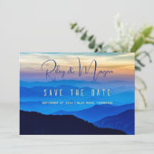 Blue Mountains Wedding Save the Date Cards (Staand voorkant)