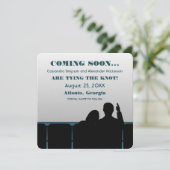 Blue Movie Theater Save the Date (Staand voorkant)