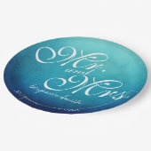 Blue Mr en Mrs Personalized Wedding Reception Papieren Bordje (Gekanteld)