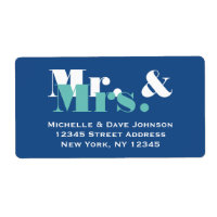 Blue Mr et Mme étiquettes de adresse pour les jeun