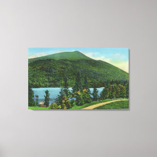 Blue Mt Lake Uitzicht of the Mountain Canvas Afdruk