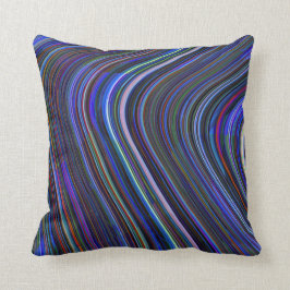 Blue Multi Striped Abstract Pillow Kussen