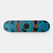 Blue Multicolor Vinyl Disk Textern Pattern Skateboard (Horizontaal)