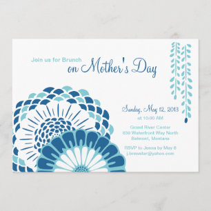 Blue Mum's Day 5x7 Uitnodigingen
