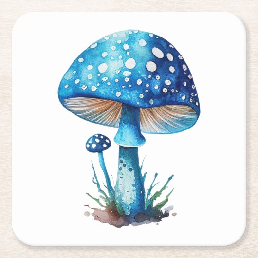 Blue Mushroom Onderzetter (Voorkant)