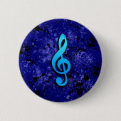 Blue Music Note Symbol - Ronde Button 5,7 Cm (Voorkant)