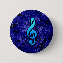 Blue Music Note Symbol - Ronde Button 5,7 Cm