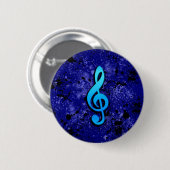 Blue Music Note Symbol - Ronde Button 5,7 Cm (Voorkant /achterkant)