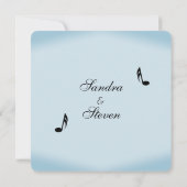 Blue Music Theme Wedding Kaart (Achterkant)