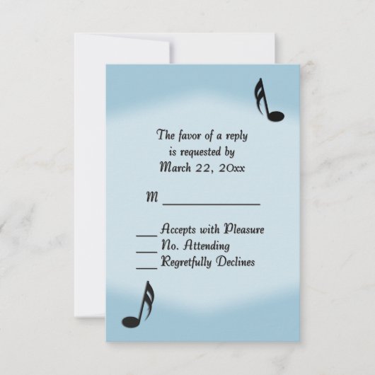 Blue Music Wedding RSVP (Voorkant)