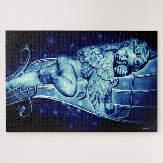 Blue Musical Angel Legpuzzel (Horizontaal)