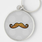 Blue Mustache, Curl Mustache, Stache, Polka Dots Sleutelhanger (Voorkant)