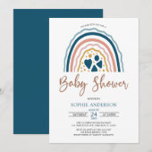 Blue Muted Tones Boho Rainbow Baby shower Kaart (Voorkant / Achterkant)