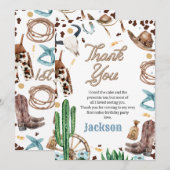 Blue My First Rodeo 1er Anniversaire Carte de reme (Devant / Derrière)