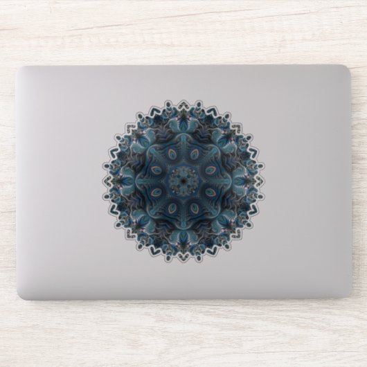 Blue Mysterious Space Mandala Sticker (Computer)