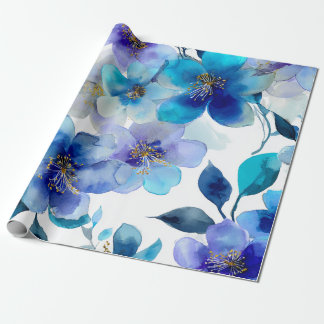 Blue Mystical Orchid Elegant Floral Botanical Cadeaupapier