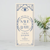  Blue Mystical Tarot Kaart Save the Date (Staand voorkant)
