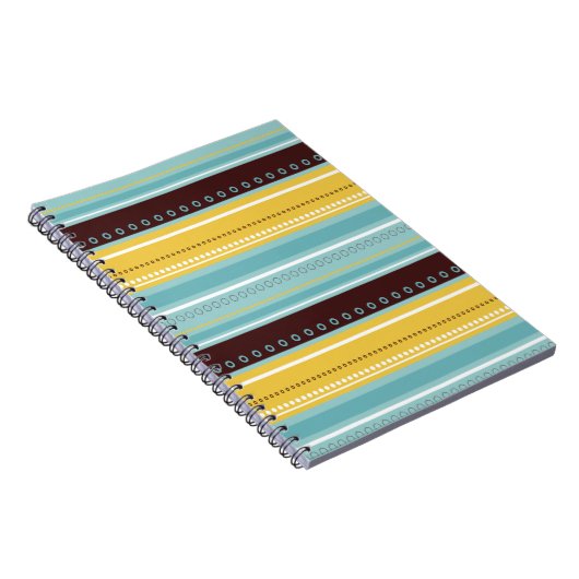 Blue n Brown Stripes-laptopjournaal Notitieboek (Rechterzijde)