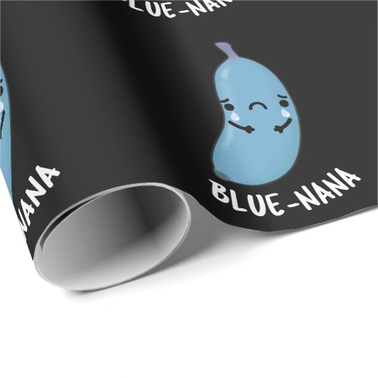 Blue-nana Funny Banana Pun Dark BG Cadeaupapier (Rol Hoek)